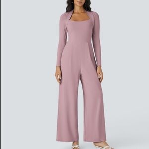 NWT Mauve Jumpsuit Halara Size Sm Wide Leg Bridesmaid & Guest Jumpsuit